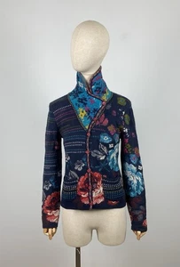 IVKO Cardigan Pullover mehrfarbig Strick Wolle Blumenmuster Knopfleiste Größe 38 - Bild 1 von 20