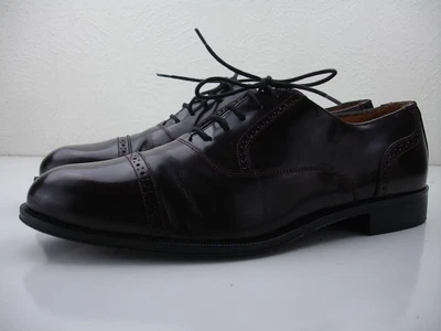 Men's 11 M Stafford Burgundy Cordovan Leather Cap-Toe Oxfords Shoes Dress Italy - Image 1 of 4