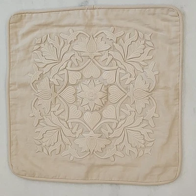 Almohada Zara Home Sham Bordada Vid Floral Crema Beige 19.5" NUEVA Foto 1 de 4