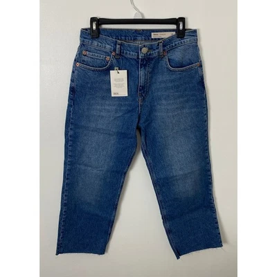 NUEVO CON ETIQUETAS ASOS Mujer ASOS Pierna Ancha Recortado Denim Algodón Azul Jeans, 30 Foto 1 de 4