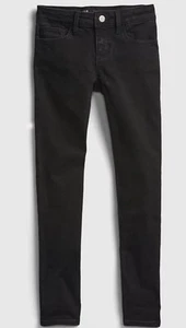 NWT Gap Kids Girls Super Skinny Jeans black denim Mid Rise adj waist u pick size - Picture 1 of 3