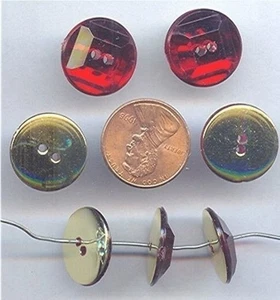 50pcs. RETRO RUBY JEWEL ACRYLIC RAISED TOP DECO ROUND 16mm. BUTTONS g218 - Picture 1 of 3