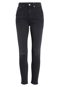 NWT Rag & Bone Nina High Rise Ankle Skinny in Roswell w/ Holes Stretch Jeans 25 - Picture 1 of 16