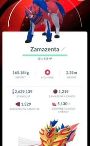 ♻️Pokemon GO - Zamazenta (Lv40 w/ 3 Moves + Special BG) PVP Master League♻️ - Bild 1 von 1