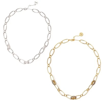 SODINI Collana Girocollo con Anelli di Zirconi – Judith 842363 (42+5 cm) - Immagine 1 di 4