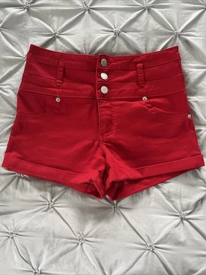 Женские шорты с вырезом Mossimo 4 (фактические 28x2,5) красные с высокой талией повседневные на молнии Fly - Изображение 1 из 4