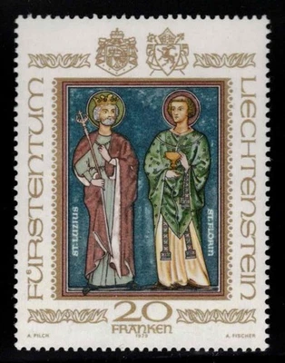 Liechtenstein. Sts de pintura al fresco. Lucius y Florin Scott #674. M.N.H. 1979 Foto 1 de 2