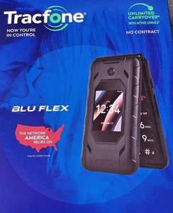BLU Flex 8GB 4G LTE Teléfono Abatible 2MP Cámara [Para Tracfone] Negro | Nuevo Sellado - Imagen 1 de 9