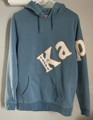 Sudadera con Capucha Kappa Para Hombres Azul Medio Auténtico Vobat Alfabeto Griego Letras Universitarias Foto 1 de 4