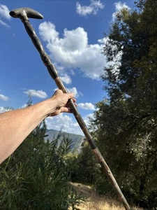 CANE STACKED All HORN Plaster Brass  Walking Stick Estate Found Antique Carved - Picture 1 of 23