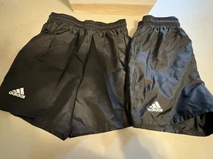 2 Vintage Adidas 100% Nylon Soccer Shorts Youth Boys Large (8-10) NEW - Picture 1 of 5