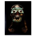 Aztec Skull Face Mask Tezcatlipoca 12X16 Inch Framed Art Print