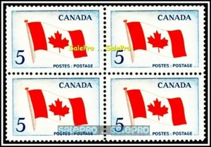CANADA 1965 CANADIAN MAPLE LEAF FLAG MINT FACE 20 CENT MNH VINTAGE STAMP BLOCK - Picture 1 of 2