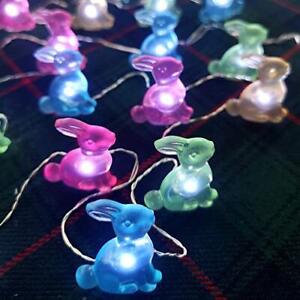 Easter Decorations Rabbit String Lights, 10 ft 40 LED Bunnies Battery Operate...
