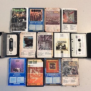 (13) HARD ROCK Cassette Tape SNAPCASE, PAPER LABEL Lot: The Doors, Jimi Hendrix - Picture 1 of 11