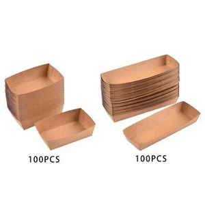 100Pcs Take Out Food Serving Boats Container for Nachos French Fries Hot Dog - Picture 1 of 14