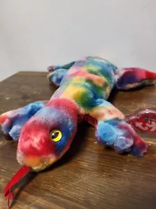 Ty Beanie Buddies "LIZZY" 1999 Vintage Tie-Dyed Lizard Collectable VGC UK - Picture 1 of 10