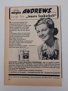 Clipping Pubblicità Advertising 1957 ANDREWS sorgt für innere Sauberkeit - Picture 1 of 1