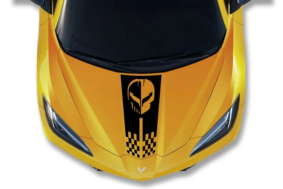 Decalque Corvette Jake Racing Hood listras de corrida compatível com Chevy Corvette C8 Stingray - Imagem 1 de 1