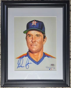 Nolan Ryan Ron Lewis Print Signed Autographed Framed 8x10 Baseball Photo PSA! - Picture 1 of 1