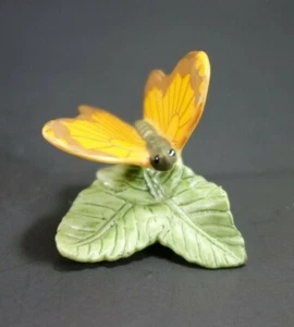 RC Royal Cornwall Bisque Mariposa Figura Naranja Barrado Azufre Miniatura - Imagen 1 de 7