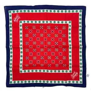 Vintage Avon Sweet Honesty Red Blue Scarf Bandana 19.5" x 20.25" Japan - Picture 1 of 7