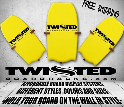 Body Board Wall Storage Display Racks 3 pc Set Any Angle or Height Black Wood - Image 1 of 4