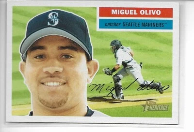 2005 Topps Heritage Base Card # 77 Miguel Olivo - Seattle Mariners - Image 1 of 3