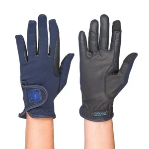 Guantes de equitación ROMFH para mujer - Guantes de malla de cuero - negros y azul marino (var. Tallas) - Imagen 1 de 5