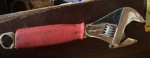 Snap-On Tools 8" RED Soft Grip Wide Mouth? Adjustable Wrench - Picture 1 of 4