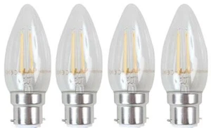 2W Clear LED Filament Candle Lamp, B22, Warm White - UNBRANDED - Picture 1 of 1