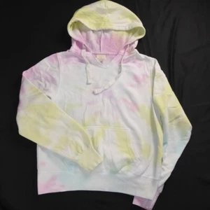 PASTEL HOODIE SWEATSHIRT TIE DYE YELLOW/ PINK/BLUE POCKET SOUTHERN SPIRIT MED M - Picture 1 of 6