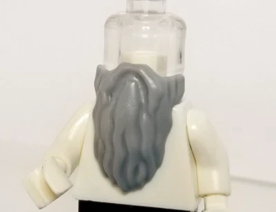 LEGO Minifigura Barba Larga Gris Claro Bigote Pelo Hobbit Mago Ninjago Peluca Foto 1 de 2