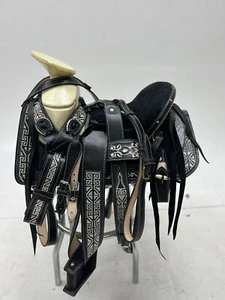 KingSaddle Mexikanischer Leder Pferdesattel / Silla De Montar Estilo Charro - Bild 1 von 4