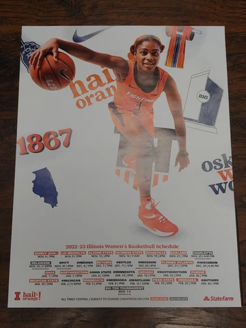 Illinois Fighting Illini 2022-23 Womens Basketball POSTER Makira Cook 18" x 24" Cover