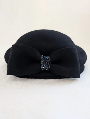 Oridoor Mujeres Vintage Lana Fieltro Cloche Bowler Sombrero Iglesia Boda Boina Sombrero Foto 1 de 4