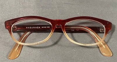 Raro Auténtico Masunaga 008 Glory Rojo Gradiente Ojo de Gato Monturas Gafas Japón Foto 1 de 4