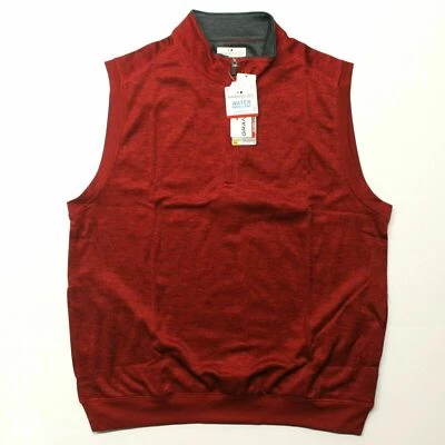 Chaleco de golf para hombre Grand Slam repelente al agua polar cuarto cremallera - rojo oscuro - M Foto 1 de 4
