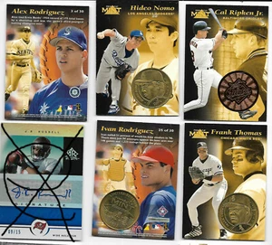 5 - 1997 Pinnacle postfrisch Münzkarten Nomo Thomas, Ripken Jr. Rodriquez (Ivan & Alex) - Bild 1 von 2