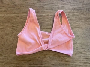 Abound Peachy Pink LARGE Twist Front Wireless Ribbed Bralette NWOT - Picture 1 of 2