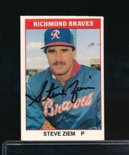 1987 Richmond Braves TCMA #9 Steve Ziem signed auto autograph swsw6
