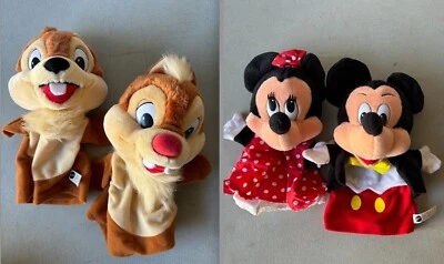 Marionetas de mano Mattel Vintage 1993 Disney Peluche Mickey & Minnie / Chip & Dale Foto 1 de 4