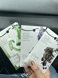 3 idye per tessuti naturali 0,49 once - confezione colorante nero, lilla e verde senza disordine - Foto 1 di 2