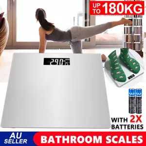 Clevinger Digital Body Scale Electronic Glass Bathroom 180KG scales Gym Weight - Picture 1 of 10