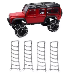 2/4PCS Metal Tire Snow Chains Anti-skid For 1/18 Traxxas TRX4M RC Crawler Car - Picture 1 of 10