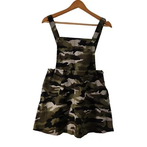 WALKING ON SUNSHINE Camo Corduroy Dress Overalls Girls Size L Nordstrom Brand - Picture 1 of 6