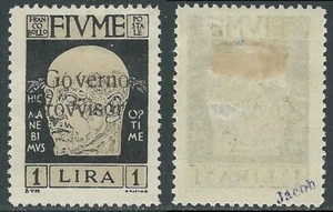 1921 FIUME GOVERNO PROVVISORIO 1 LIRA MH * - G48-2 - Foto 1 di 1