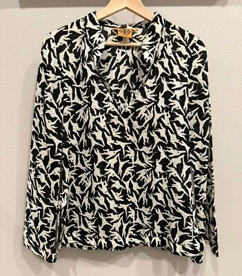 Tory Burch Women's Pullover Monkey Print Tunic Blouse Size 2 Long Sleeve Coastal - Image 1 of 4