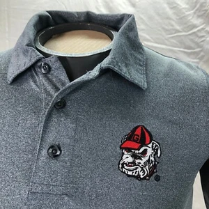 GEORGIA BULLDOG EMBROIDERED LOGO MENS GRAY SHORT SLEEVE POLO SIZE S CHAMPION - Picture 1 of 7