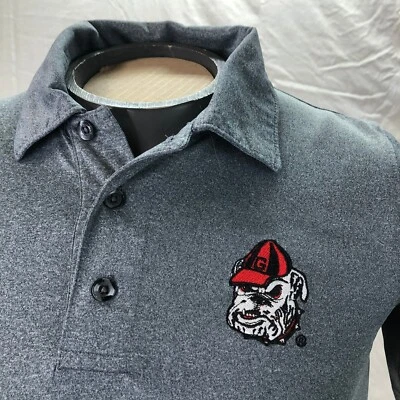 GEORGIA BULLDOG BORDADO LOGO HOMBRE GRIS MANGA CORTA POLO TALLA S CAMPEÓN Foto 1 de 4